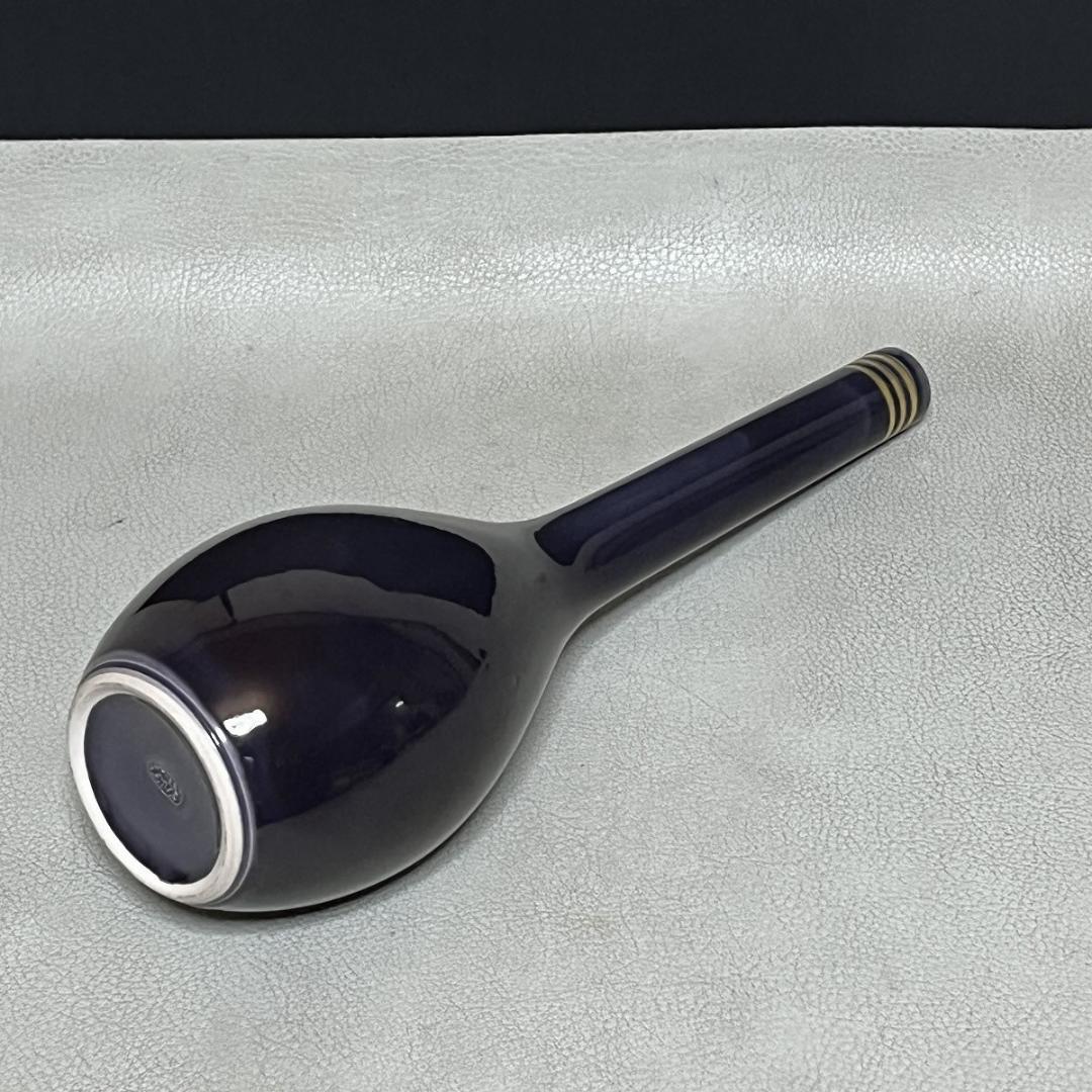 久世久宝 紫交趾 鶴首花入 共箱 花入 茶道具 【k3582】