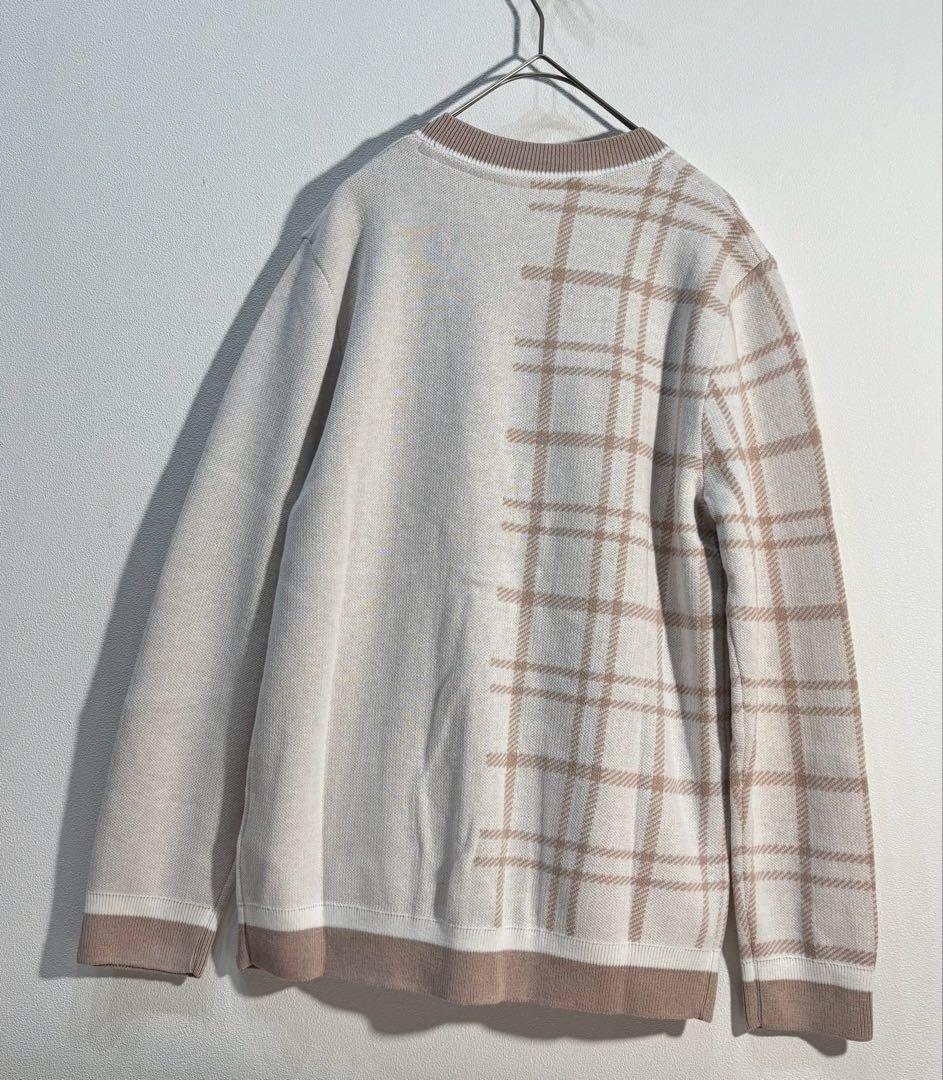 新品adidas ゴルフ　上品なクラシックスタイルセットアップ チェック　ニット