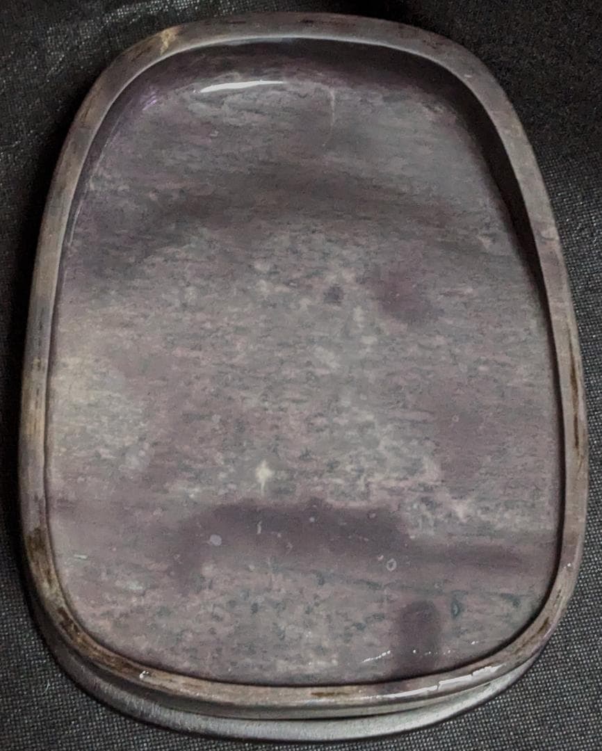 【端渓硯】◆蕉葉白・胭脂暈・雨滴青花・魚脳凍・金線の美石◆唐木天地蓋◆約十吋楕硯