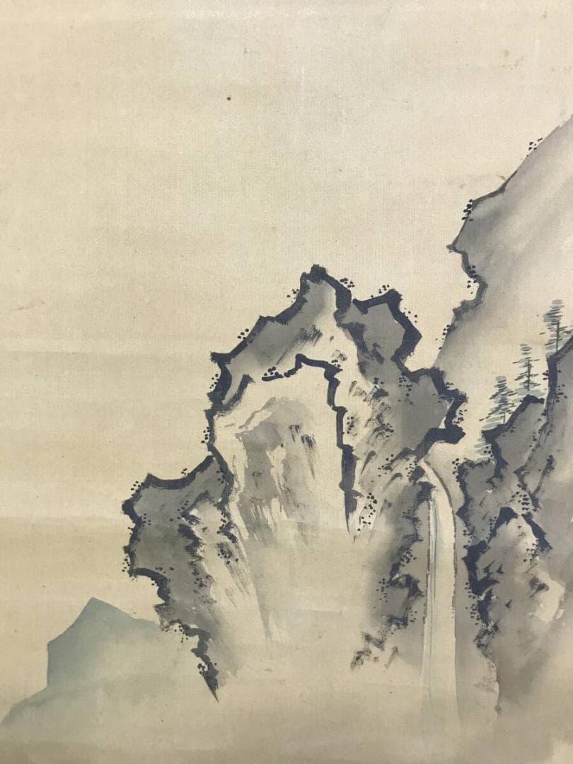 模写/狩野伊川院/楼閣山水図/掛軸/名家伝来/AH-786