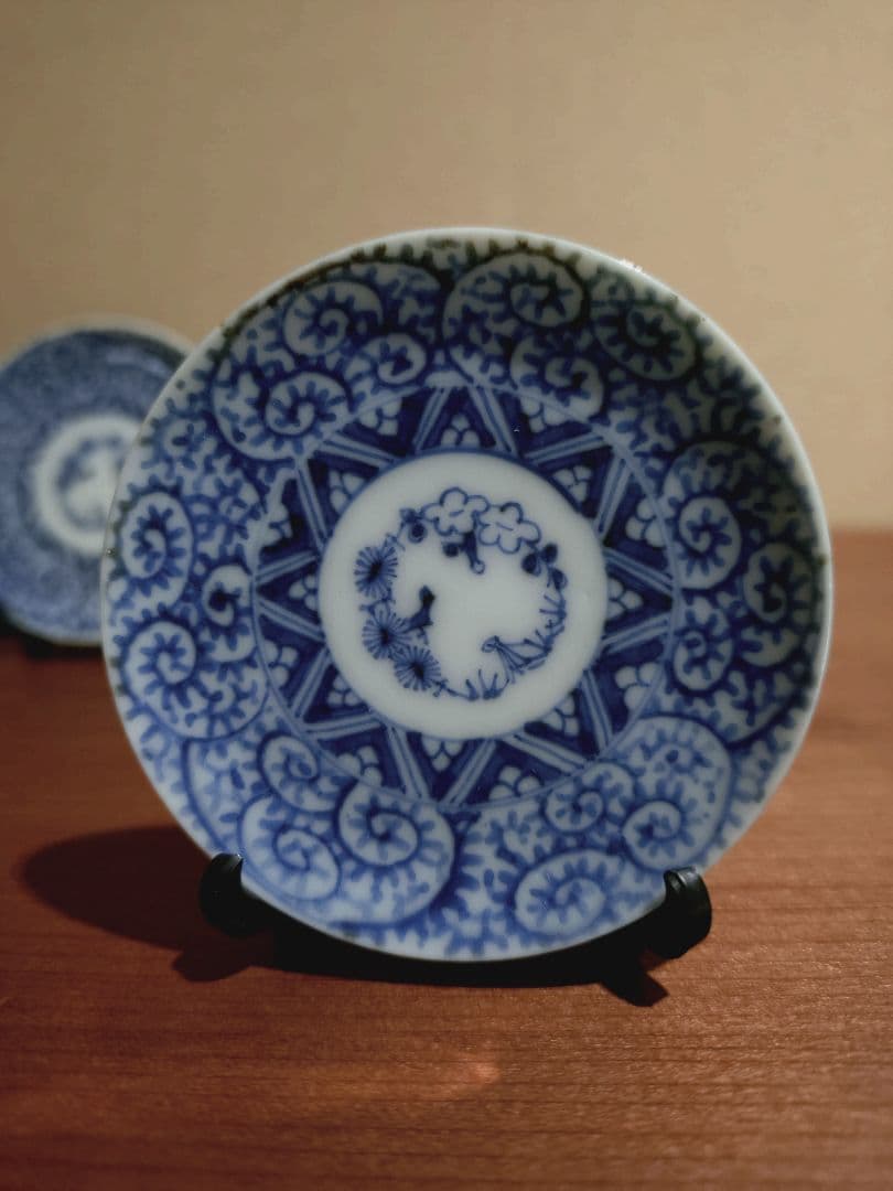 古伊万里 染付 蛸唐草紋 豆皿 手塩皿