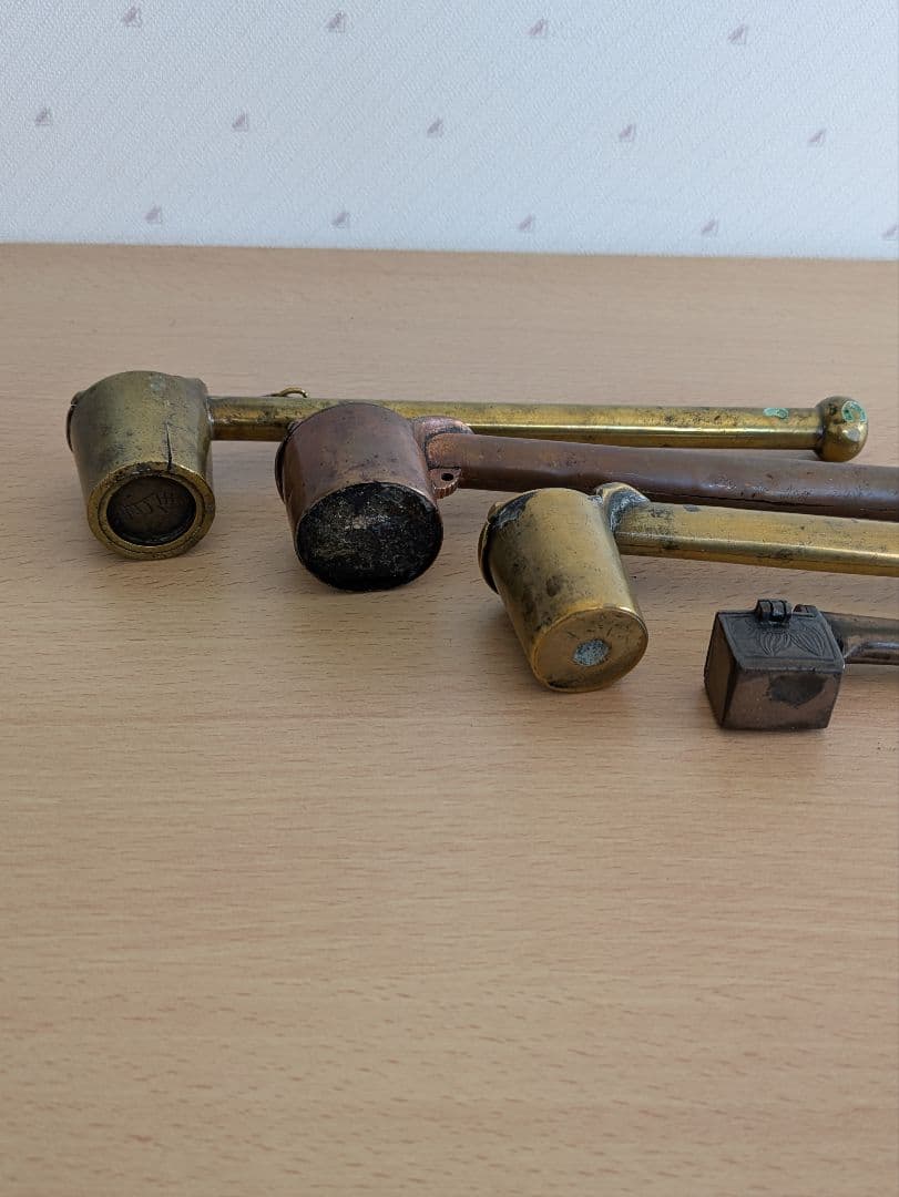 矢立　真鍮　銅製　4本セット