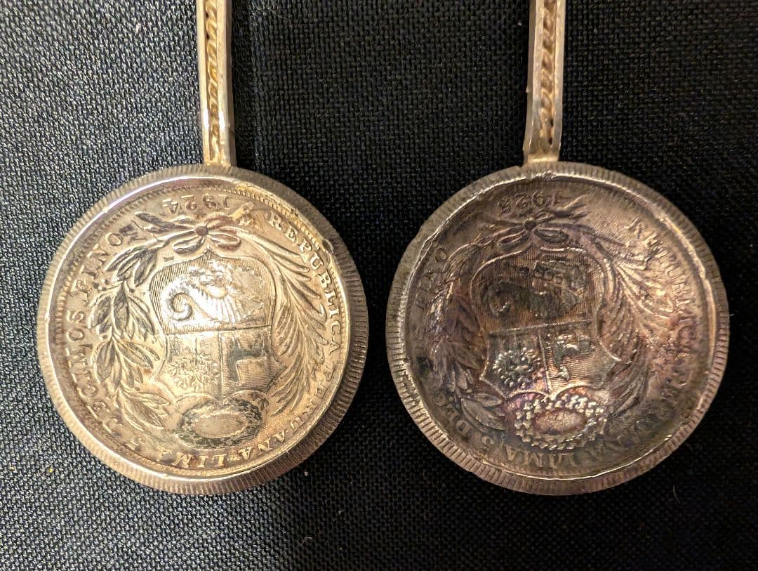 こ*0様 ペルー 銀製スプーン 2本セット