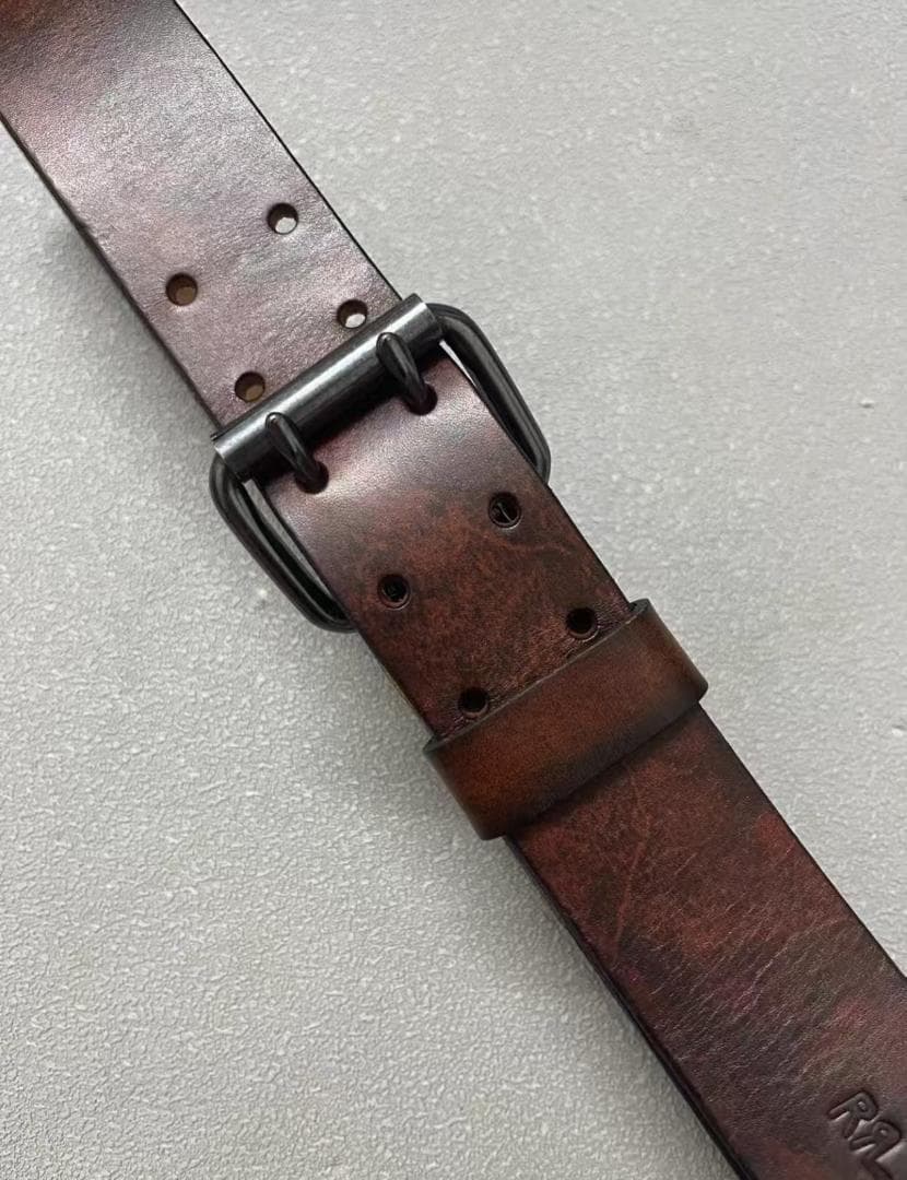RRL (ダブルアールエル) レザーベルト ブラウン
