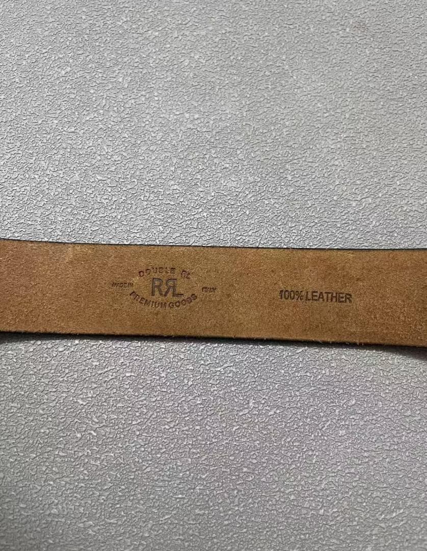 RRL (ダブルアールエル) レザーベルト ブラウン