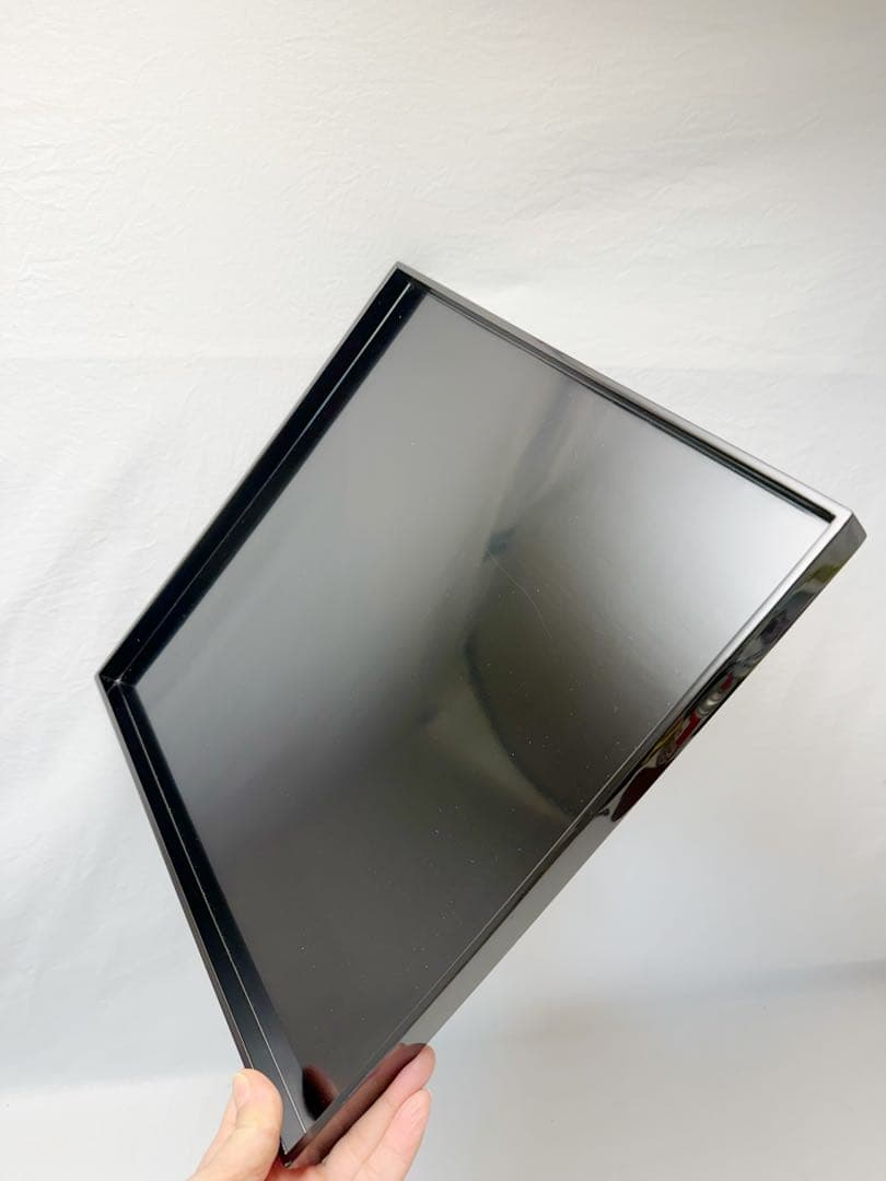 美品 懐石道具 輪島塗り 木製黒真塗 会席膳 四方膳 5客揃 銘々盆