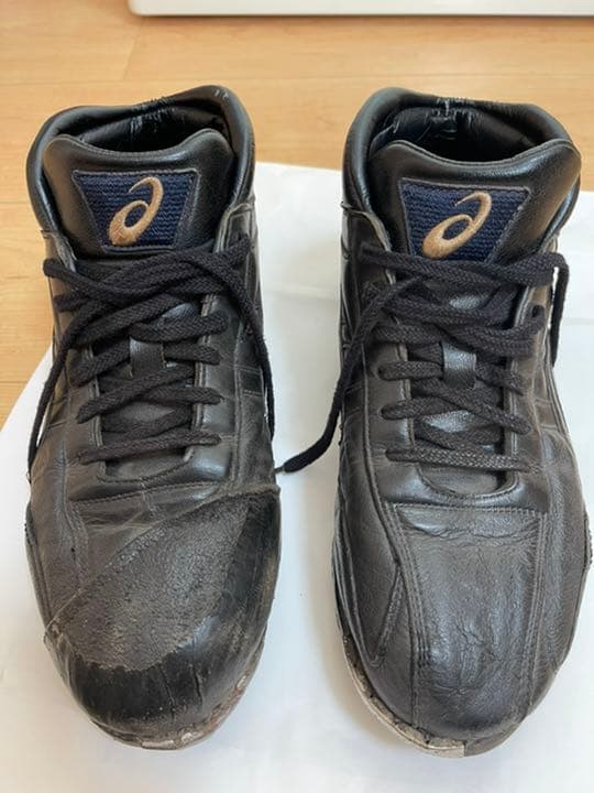 アシックス スパイク 6本歯 レア 27.0cm 縫いPタフトー 左右コバ金付