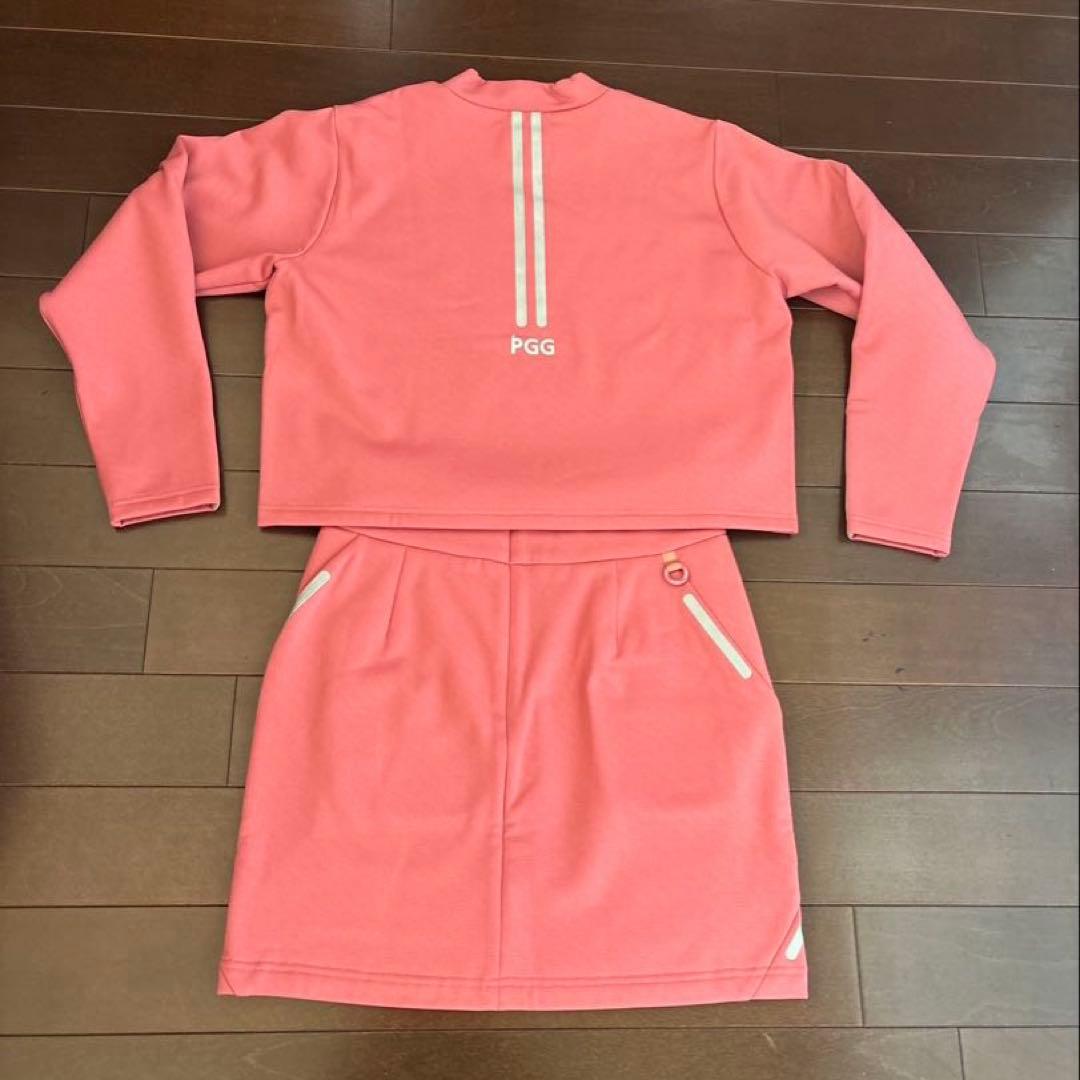 パーリーゲイツ　PGGストレッチダンボール裏起毛セットアップピンクサイズ1