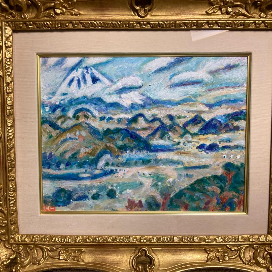 値下げ　梅原龍三郎の富士の油彩画模写