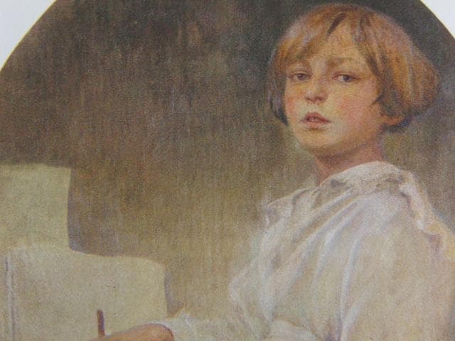 アルフォンス・ミュシャ、息子イージーの肖像、希少な画集より