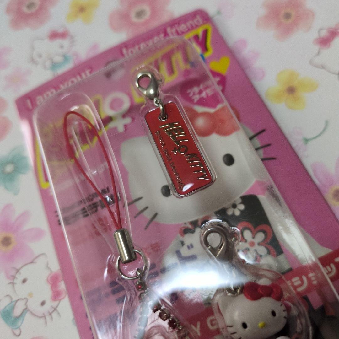 キティ　ラインストーンストラップ　新品未開封　2003年　ギャルキティ　制服