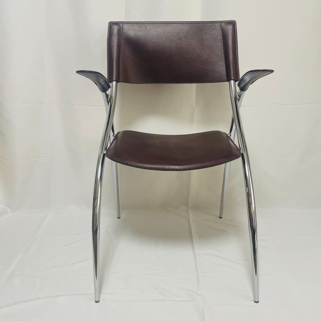 ポストモダン スチールフレーム アームチェア スペースエイジ