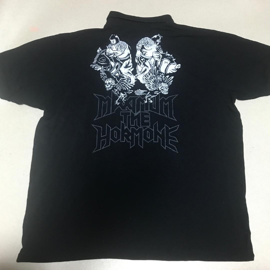 マキシマムザホルモン XXL ホルモン 未使用 ポロシャツ 豚 牛 ガイコツ