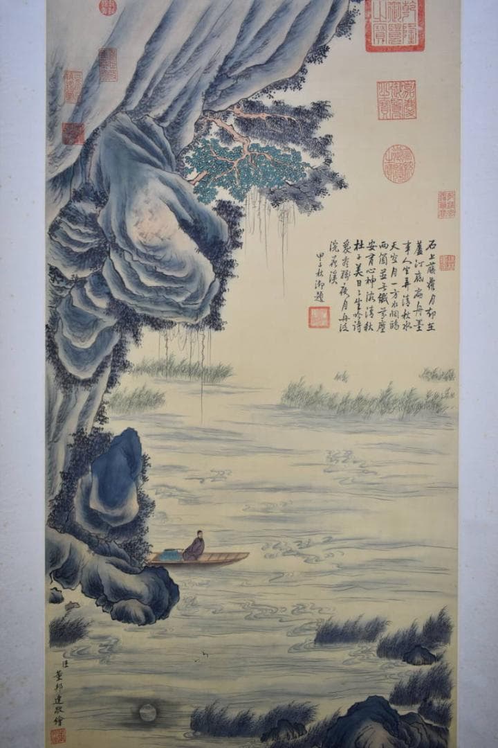 真作/董邦達敬/赤壁画賛/布袋屋掛軸HF-713