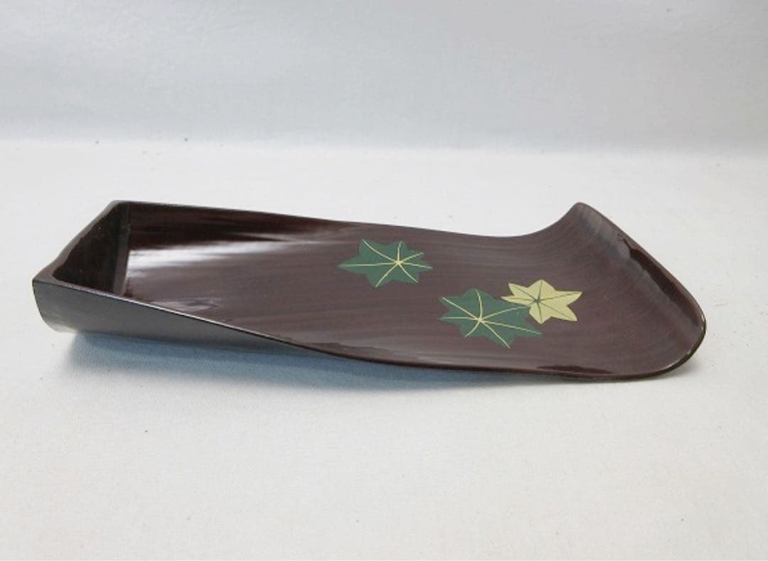 ほぼ未使用 茶道具 福竹 溜塗 金彩蒔絵 銘々皿 5客揃 竹製 干菓子盆 共箱