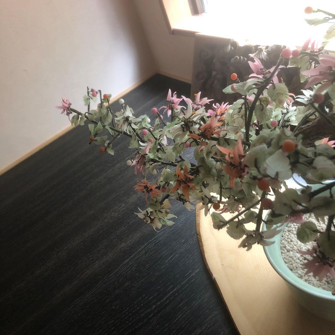 ガラス細工　玉石盆栽　フラワーベース　インテリア　置き物　植木　盆栽　豪華