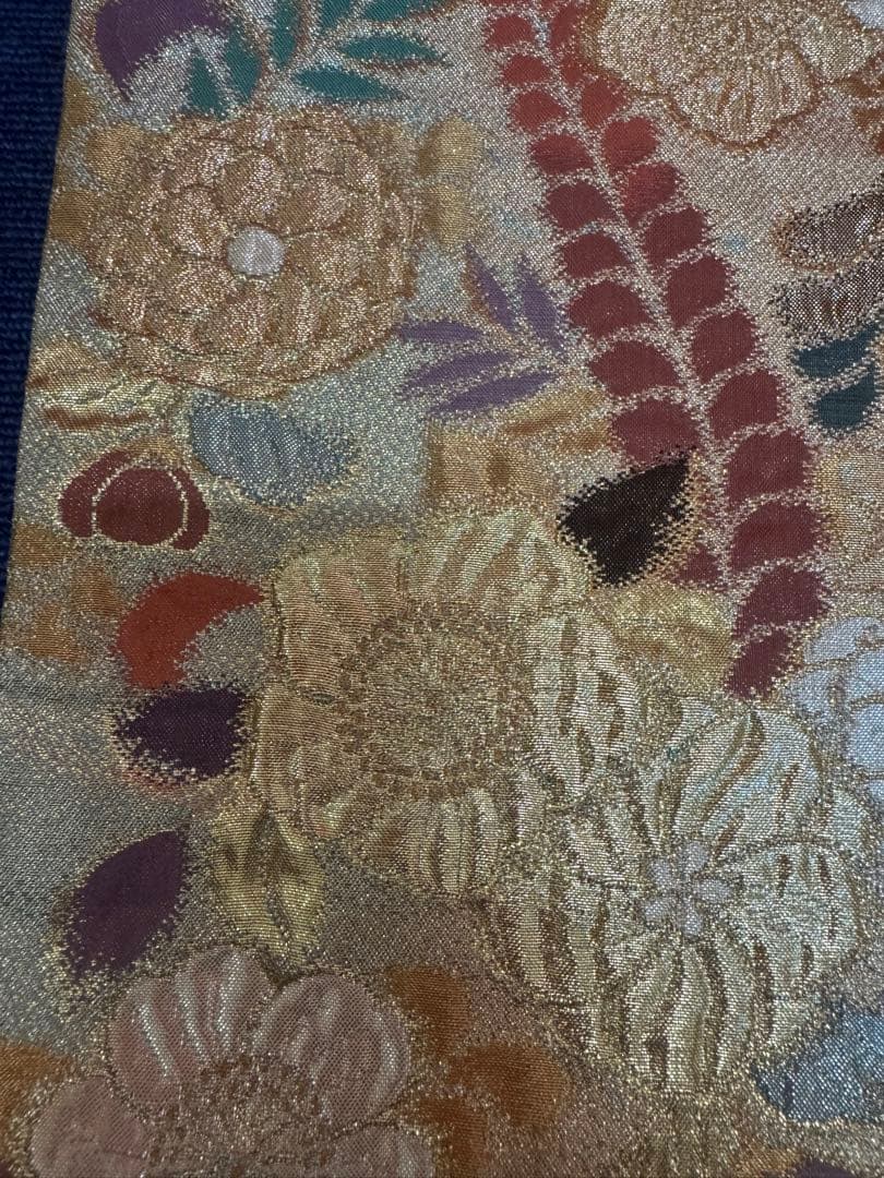 1937 袋帯 古代彫金紋  西陣織   金糸　高級上質上品　約440cm未使用