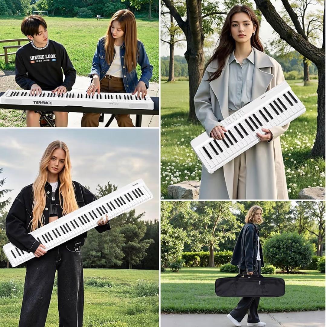 TERENCE 電子ピアノ 88鍵盤 折り畳み式キーボード タッチレスポンス鍵盤