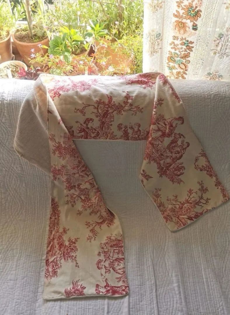 アンティークトワルドジュイ 子供とカップルと天使 田園風景 ランナー マフラー