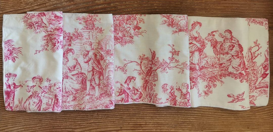 アンティークトワルドジュイ 子供とカップルと天使 田園風景 ランナー マフラー