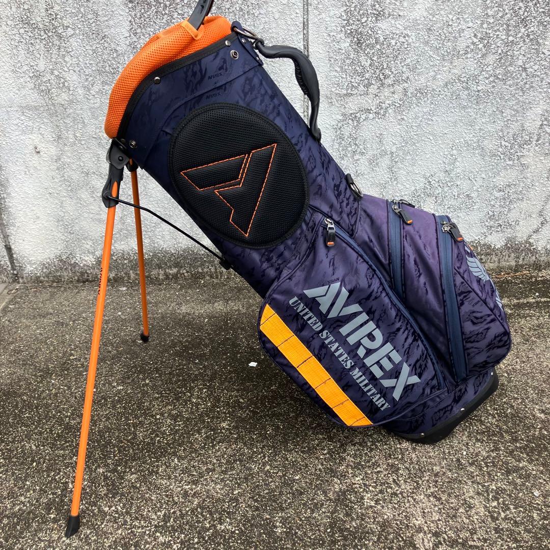 AVIREX ゴルフバッグ キャディバッグ　スタンド式　ネイビー