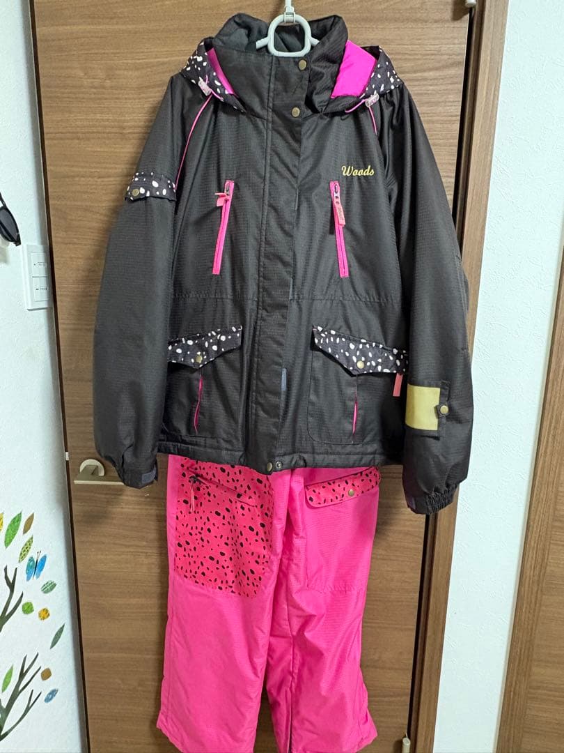 Woods 子ども用スキーウェア ブラウン/ピンク