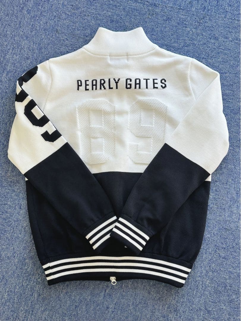【正規品】パーリーゲイツPEARLY GATES☆ジップアップセーター☆０☆白紺