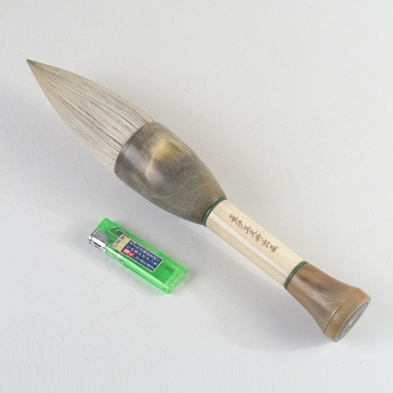 中国　書道具　獣骨製　大筆　ケース付　M　9231