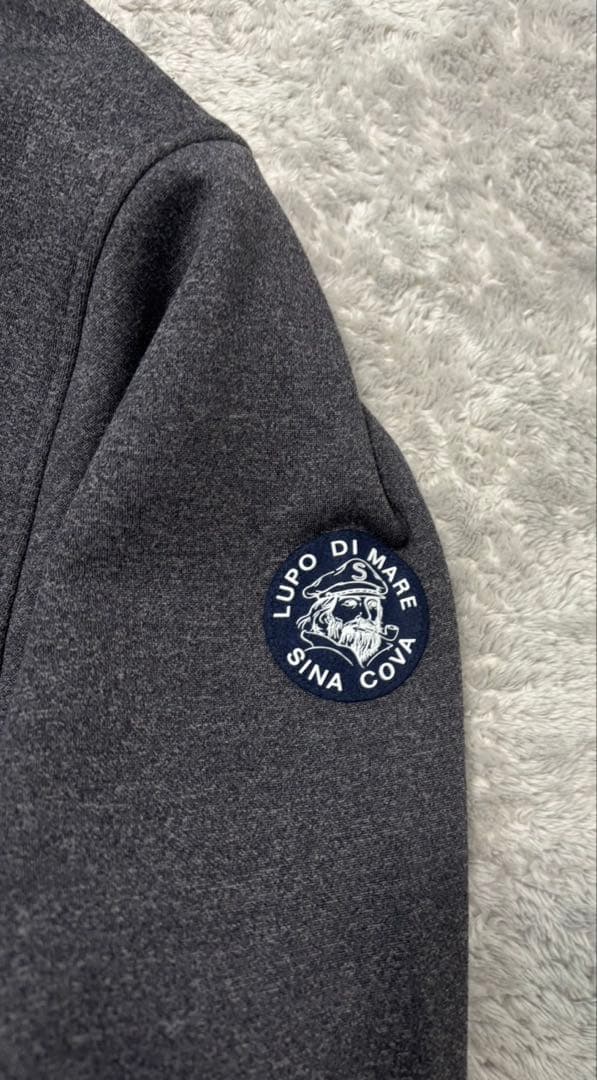 ★ 美品★シナコバ 裏起毛 スヌードトレーナー ロゴ編みリブ グレー LL