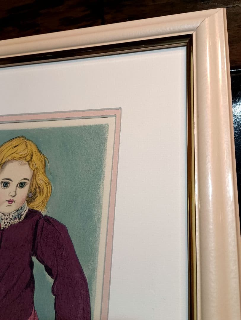 小松崎邦雄　リトグラフ　ドール　パール　ピンク　ミルキー　金髪　少女　直筆サイン