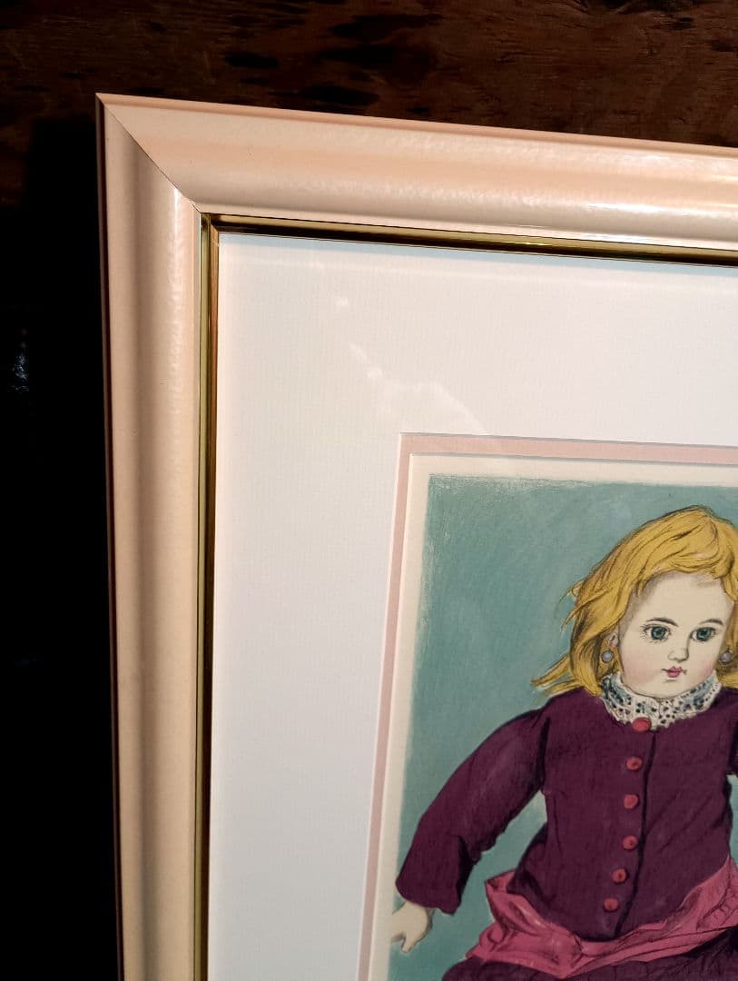 小松崎邦雄　リトグラフ　ドール　パール　ピンク　ミルキー　金髪　少女　直筆サイン