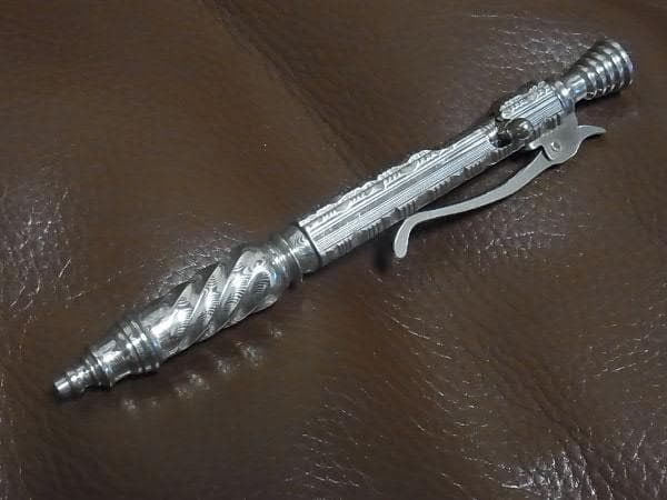中山英俊 ボルトアクション・ボールペン ステンレスダマスカス TETORI彫金