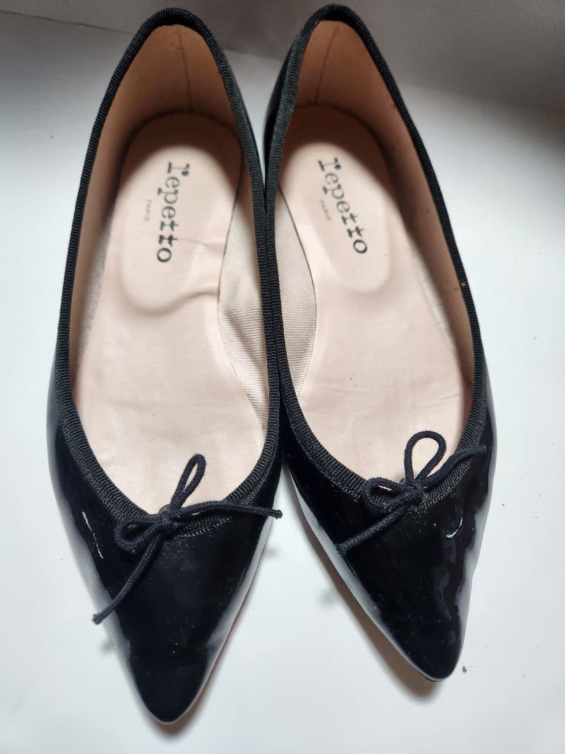 【定番】レペット repetto エナメル バレエシューズ 黒 36.5