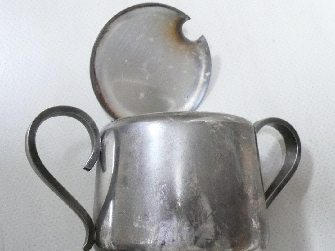 AZUMA　SILVER.STAINLESS 砂糖入れ