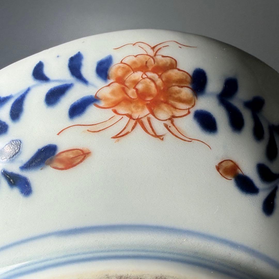 明治後期　オールド香蘭社　染錦牡丹文菱形皿　桐箱付　絢爛豪華　アンティーク食器