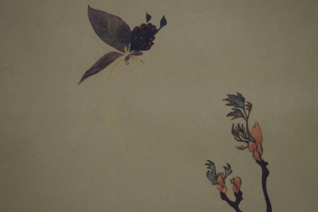複製/酒井抱一/牡丹胡蝶図/工芸/布袋屋掛軸HG-397