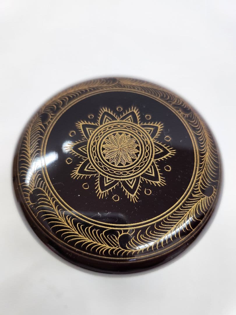 Y951‐7 茶道具 関翠雲 溜塗 金蒟醤 棗 共箱 UUU