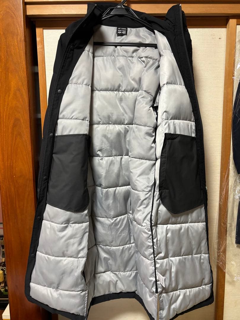 YONEX フード付きロングダウンコート ブラック Mサイズ