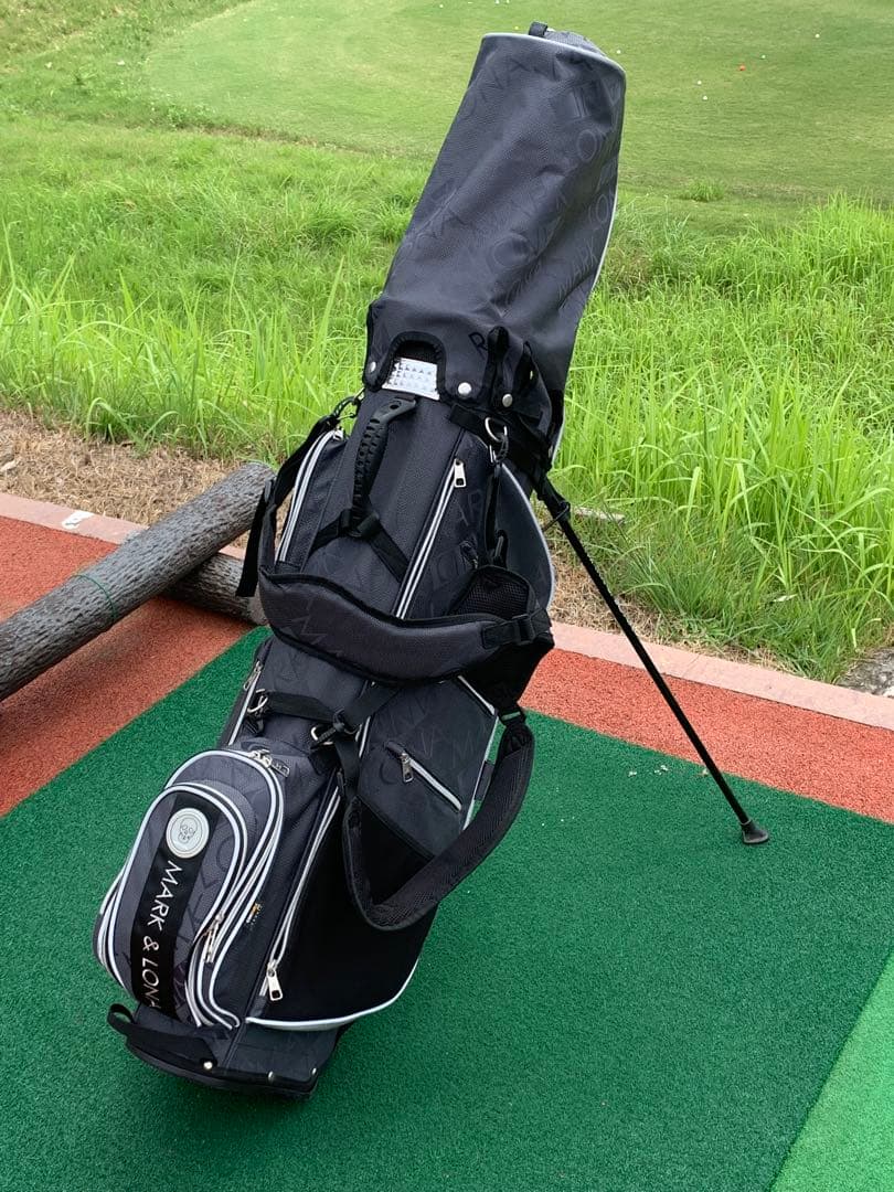 K*★様 MARK & LONA キャディバッグ 黒×グレー 高級ゴルフブランド
