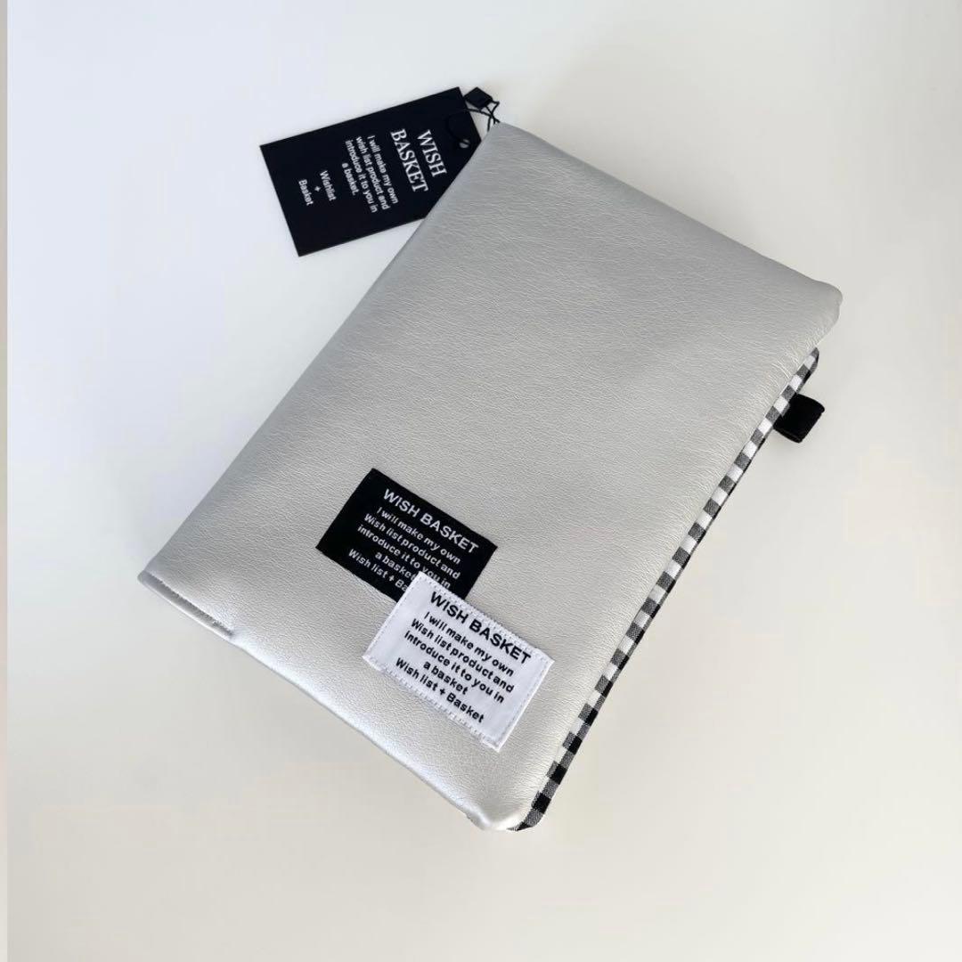 早い者勝ち　韓国　バインダー　カバー　貯金　現金管理　シルバー　黒　チェック　2