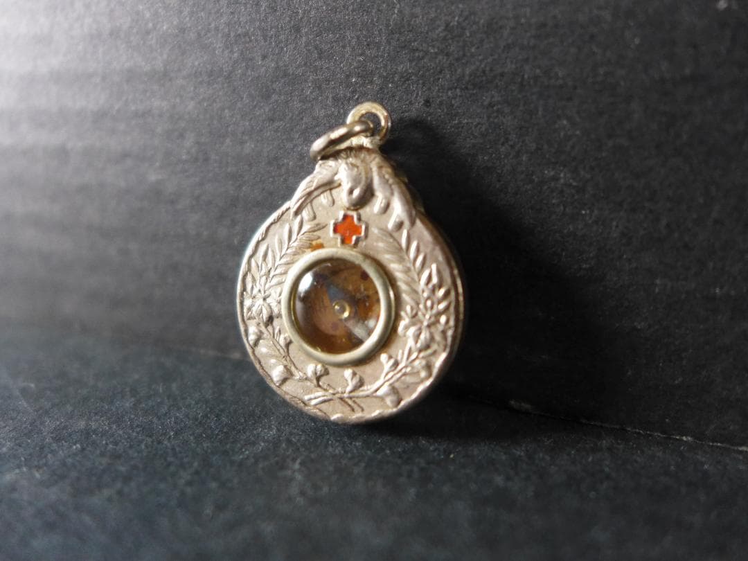 時代物　明治時代 大日本帝国　日本赤十字社記念　方位磁石付き　日赤社員総会記念