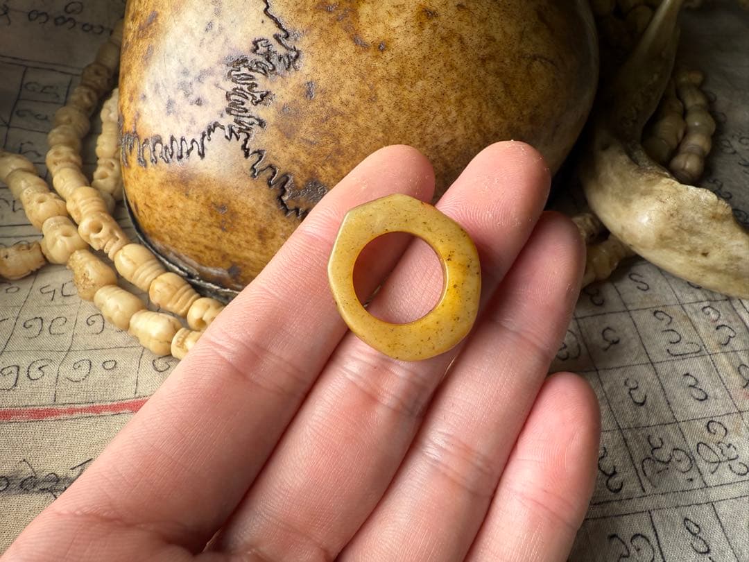 チベットアンティーク　カパーラ　骨輪　呪物　祭具