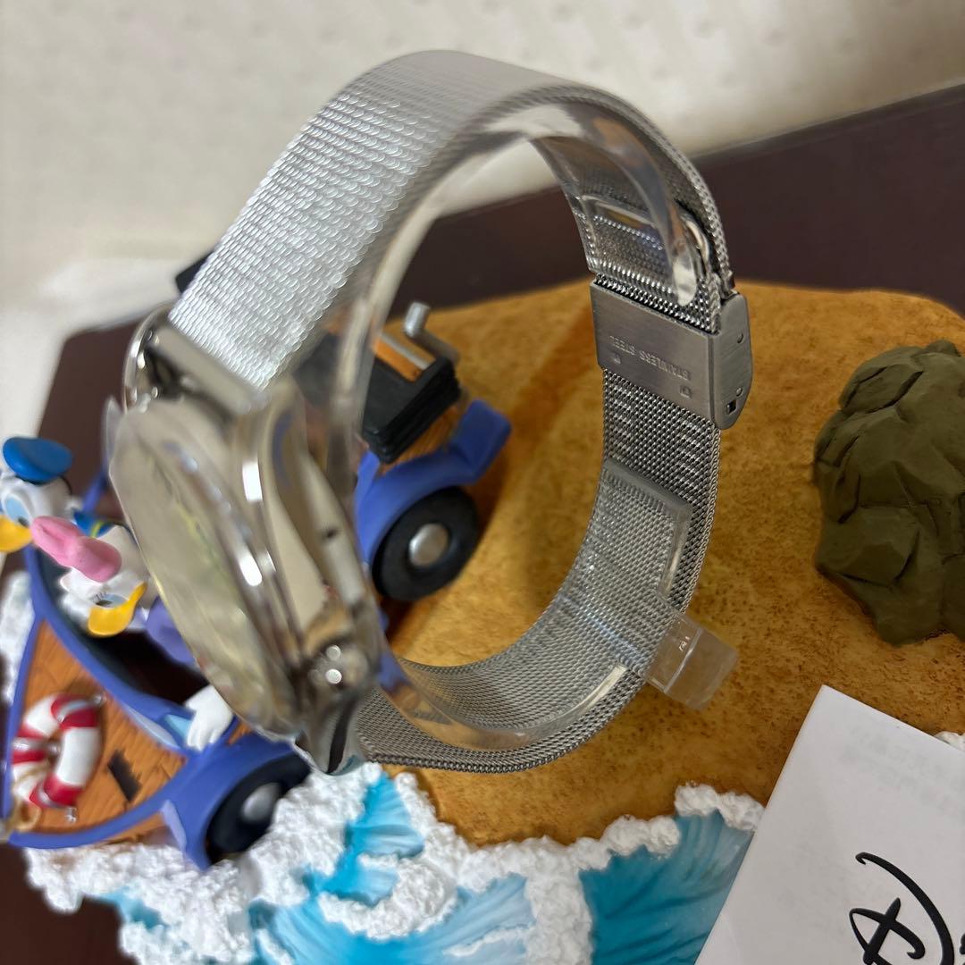 ディズニー　ミッキー ドナルドダック　腕時計　置物 陶器 限定 ステンレス