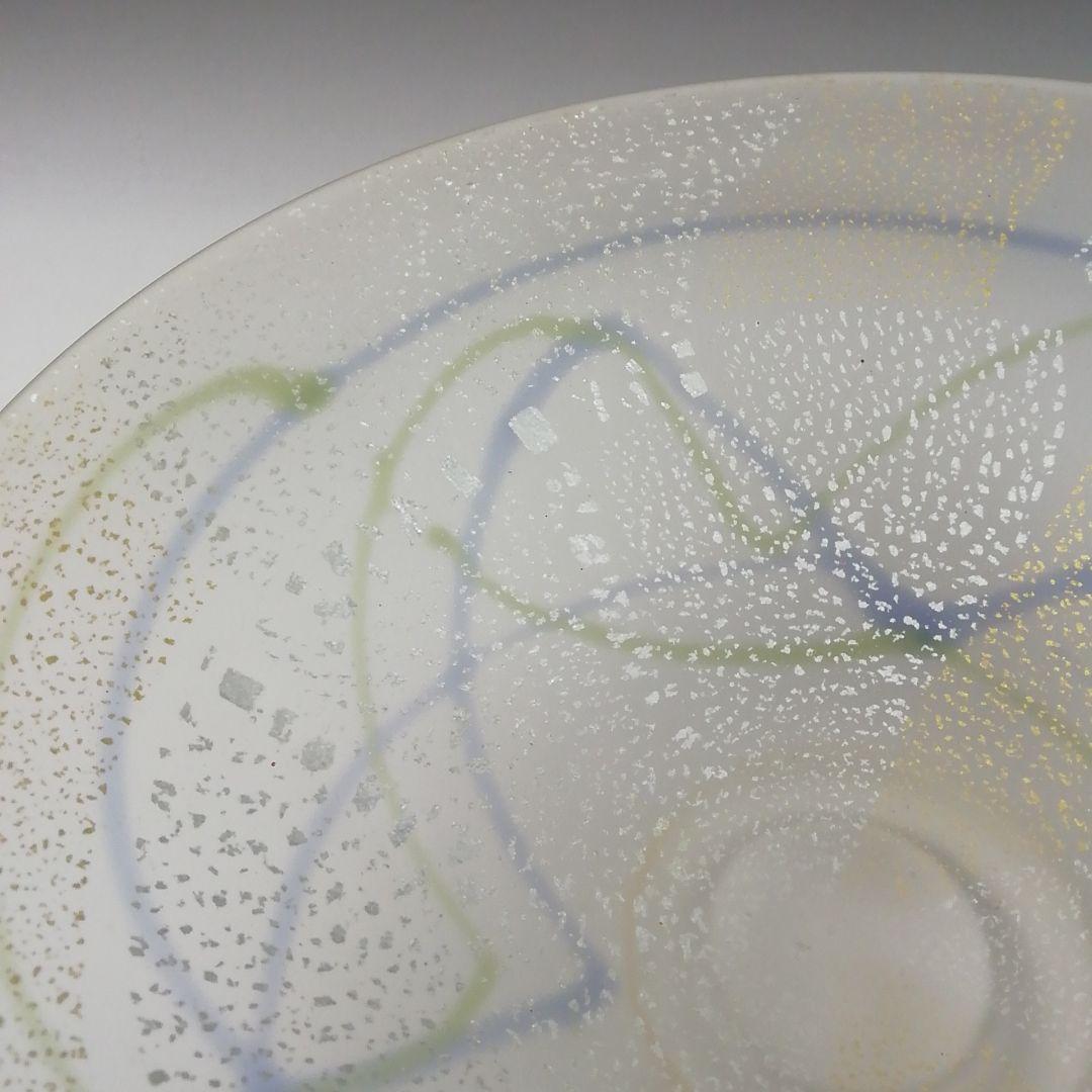 Ｔ５５６　茶碗　『ガラス茶碗』『上野良樹 作』　共箱　抹茶碗　茶道具