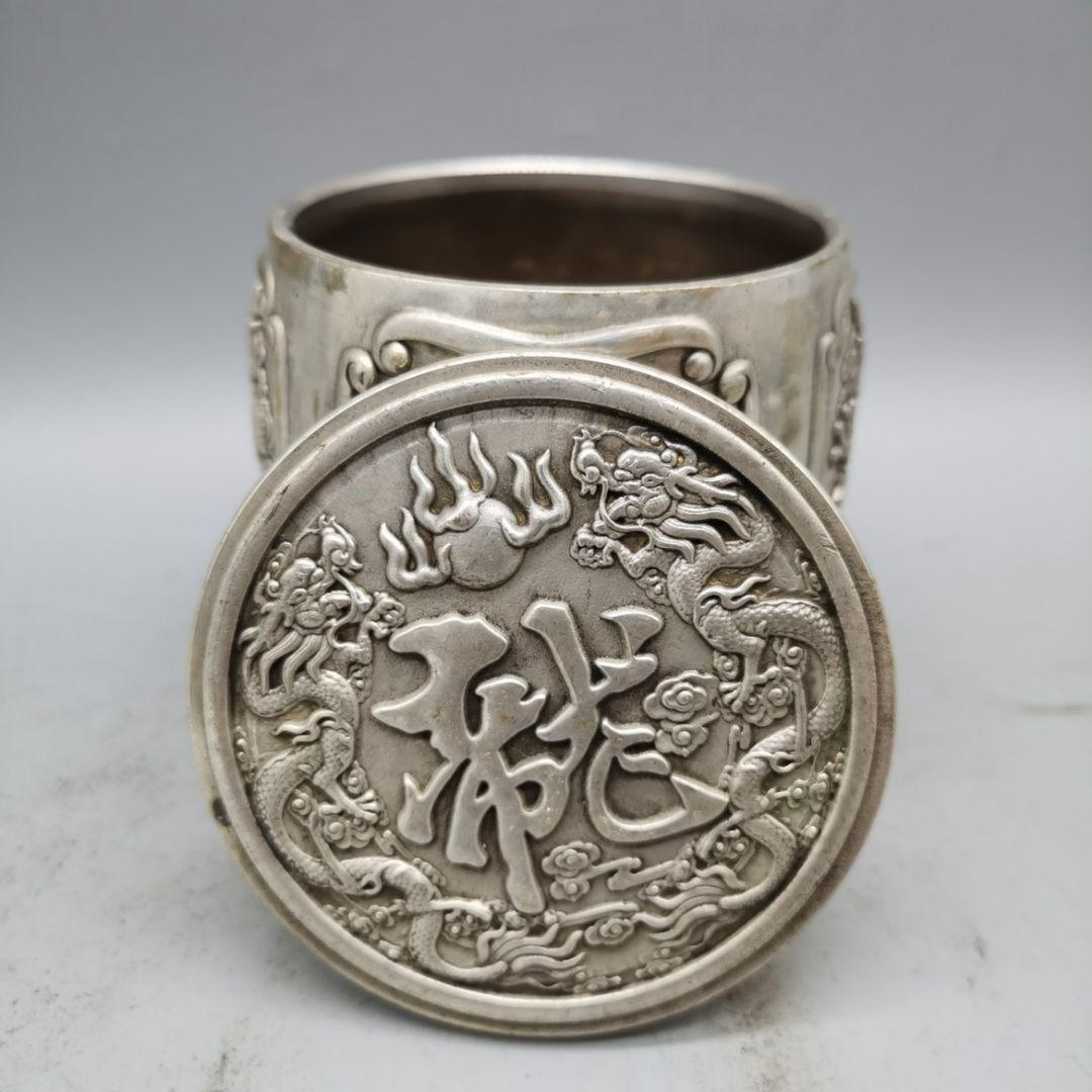 銅製 福字竜紋茶壺 茶桶 茶道具 香道具 装飾品 工芸品 置物