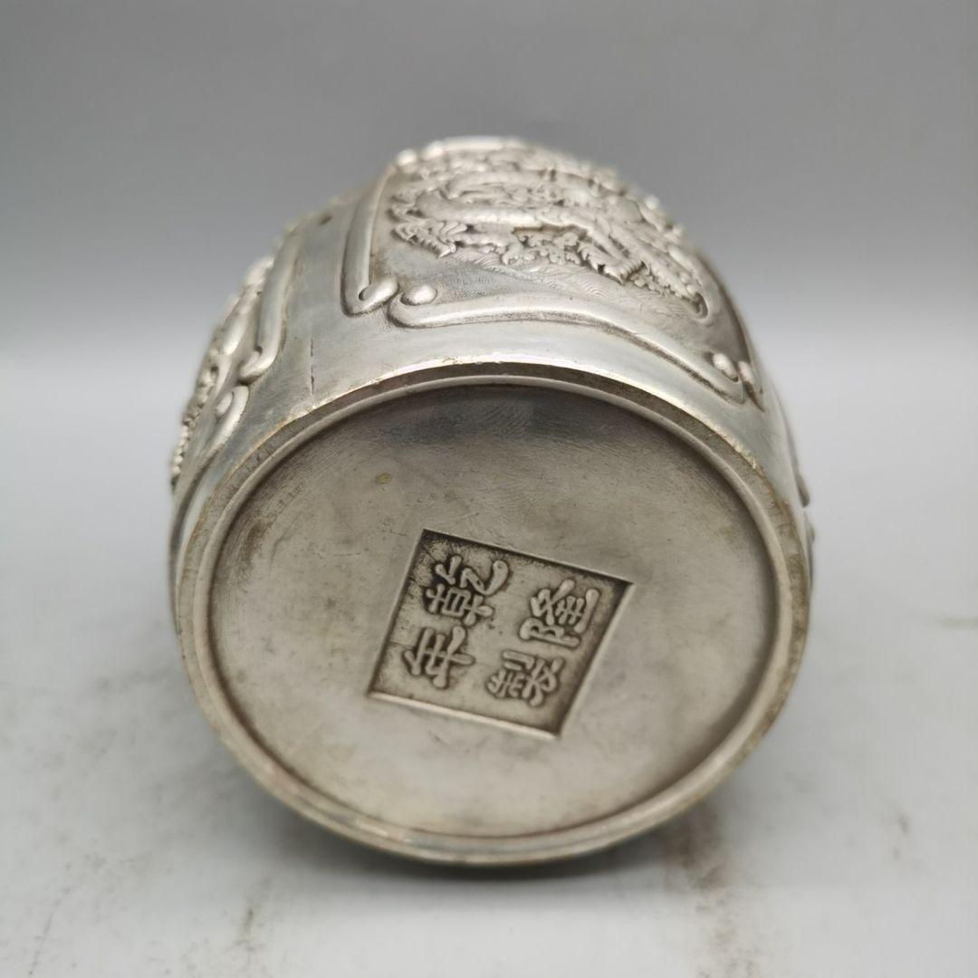 銅製 福字竜紋茶壺 茶桶 茶道具 香道具 装飾品 工芸品 置物