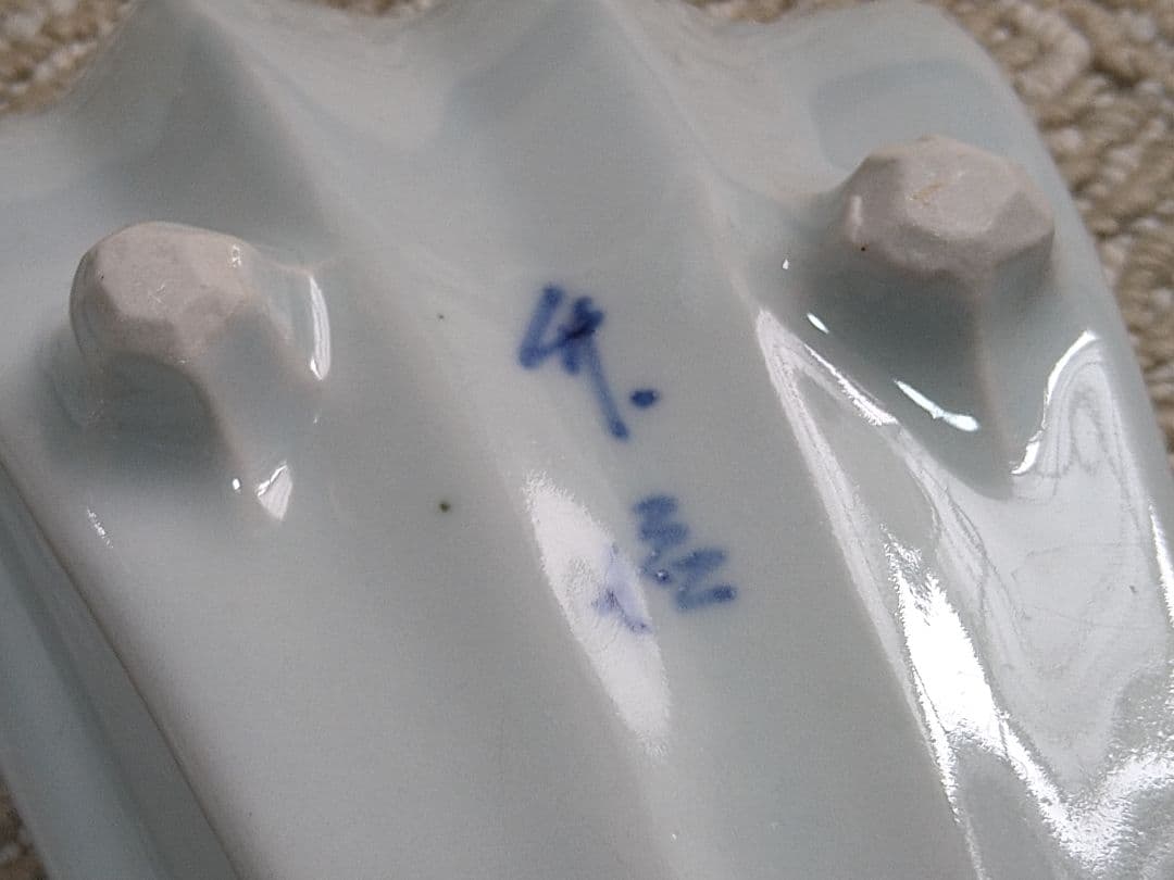 和食器　半開扇皿　末広向付　古染付　五客　共箱