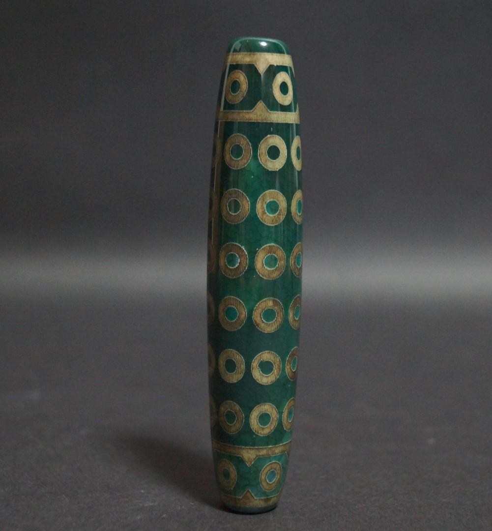 オールドチベット メノウ瑪瑙58眼天珠 大玉根付 アゲート提げ物 Dzi お守り