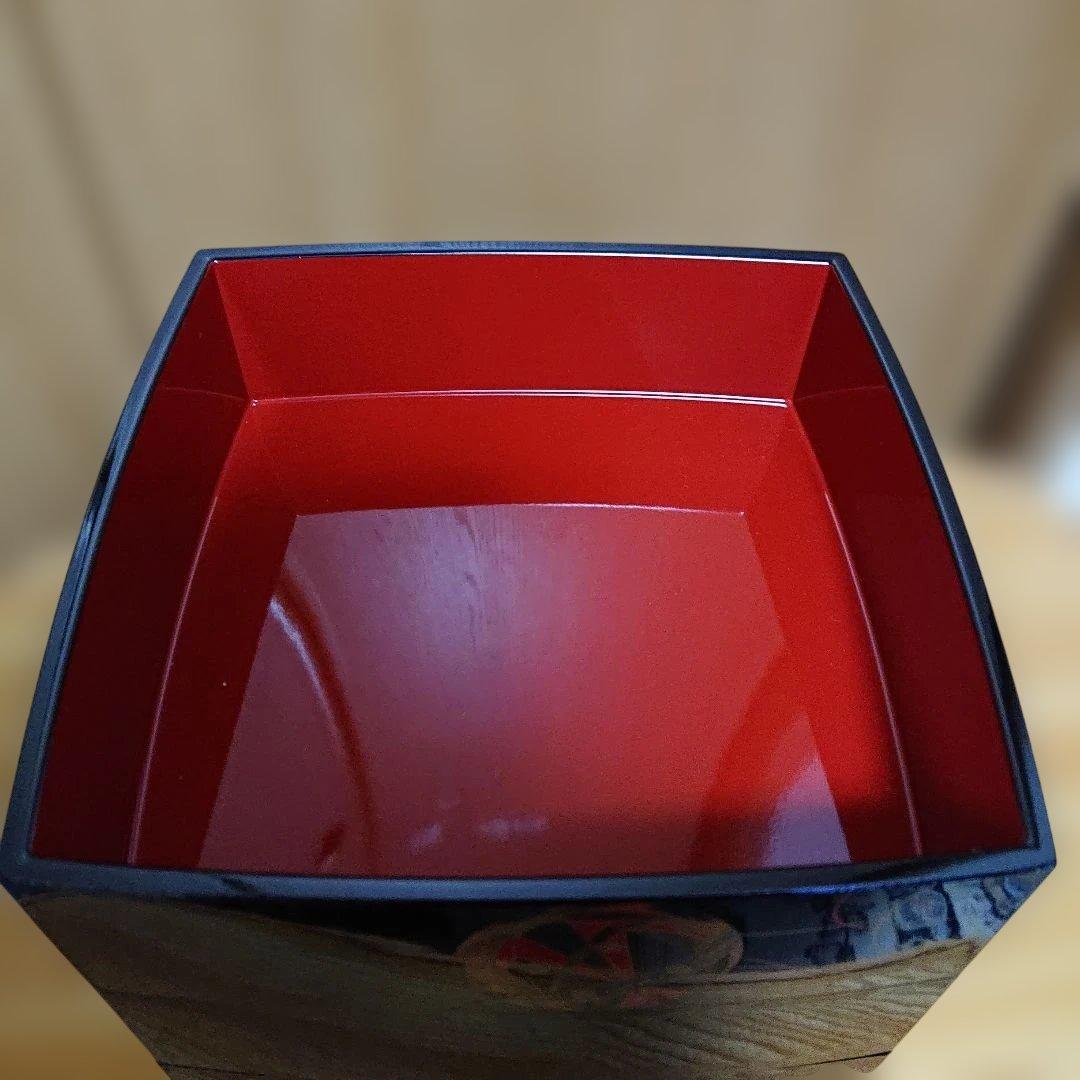 北市漆器 三段重箱　彩色てまり　 未使用