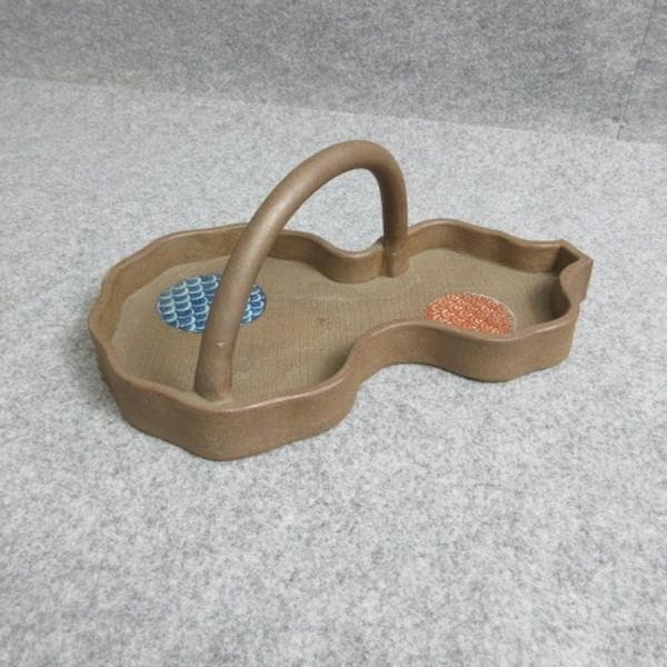 鍋島焼青山作ひょうたん形手付鉢 [B28395]